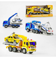 Евакуатор WY 570 GH (18) 2 види, таксі, звук, підсвічування, інерція, на батарейках, масштаб 1:16, в коробці