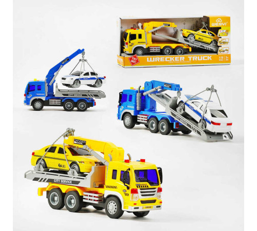 Евакуатор WY 570 GH (18) 2 види, таксі, звук, підсвічування, інерція, на батарейках, масштаб 1:16, в коробці – в наличии! Купите сейчас у KAZKOVA