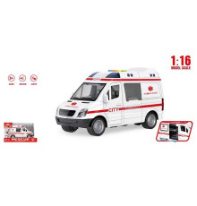 Машина WY 590 E (36) "Швидка допомога", підсвічування, звуки, інерція, в коробці