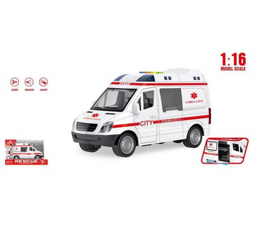 Машина WY 590 E (36) "Швидка допомога", підсвічування, звуки, інерція, в коробці