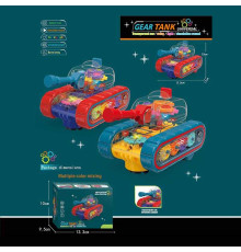 Танк 696-61 (96/2) 2 види, підсвічування, звуки, рухомі шестерні, колесо вільного ходу, в коробці