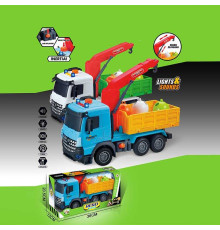 Спецтехніка 687-58 C (24/2) 2 кольори, вантажна машина, звук, підсвічування, інерція, гумові колеса, в коробці