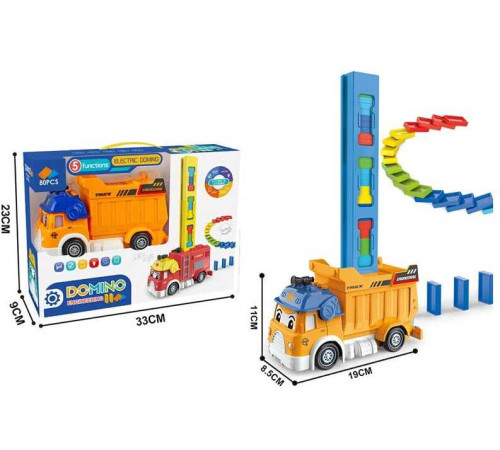 Машина з доміно 367-2 A (24/2) розставляє фішки (80 шт.), підсвічування, пісні, історії, скоромовки англійською, регулювання напрямку, в коробці