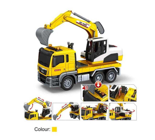 Спецтехніка 666-62 T (18) “Екскаватор”, інерція, звуки, підсвічування, гумові шини, рухливі елементи, в коробці