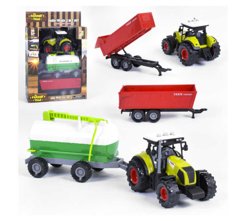 Трактор з причепами 550-17 E (24) світло, звук, інерція, 2 види, в коробці – в наличии! Купите сейчас у KAZKOVA