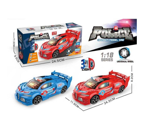 Машинка 12-3 (144/2) 2 види, звуки та мелодії, 3D-підсвічування, колеса вільного ходу, в коробці