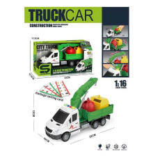 Спецтехніка JS 143 / 143 A (36/2) "Контейнеровоз ", 2 види, світло, звук, інерційний механізм, рухливий кузов, додаткові аксесуари, в коробці