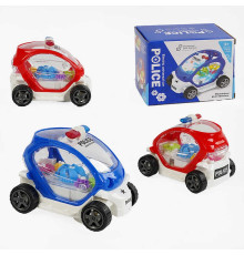 Машинка 8899-136 (168/2) 2 кольори, "Поліція", підсвічування, звук, колесо вільного ходу, рухомі шестерні, в коробці