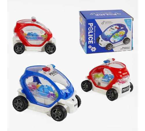 Машинка 8899-136 (168/2) 2 кольори, "Поліція", підсвічування, звук, колесо вільного ходу, рухомі шестерні, в коробці