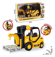 Спецтехніка 58027 (24) “Вилковий навантажувач”, звук, підсвічування, інерція, рухливі елементи, масштаб 1:16, в коробці