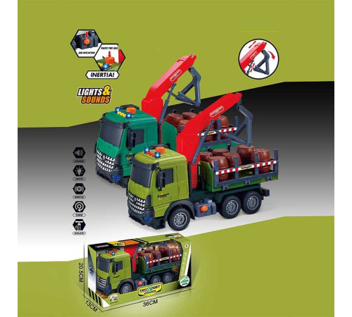 Спецтехніка 687-59 A (24/2) 2 кольори, звук, підсвічування, механічне підіймання стріли, інерція, в коробці