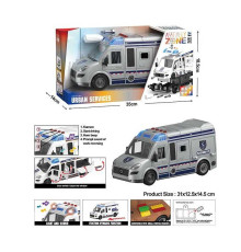 Машинка YW 8088 D (24/2) інкасаторська машина, мелодія, звукові ефекти, підсвічування, інерційний механізм, рухомі деталі, викрутка, насадки, в коробці