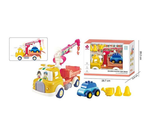 Спецтехніка A 88029 (18) інерція, підсвічування, звуки, парогенерація, рухомі елементи, конструктор, 1 машинка-конструктор, на батарейках, в коробці