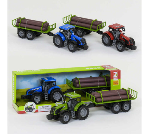 Трактор з причепом 550-52 J (36/2) 3 кольори, світло, звук, інерція, в коробці – в наличии! Купите сейчас у KAZKOVA
