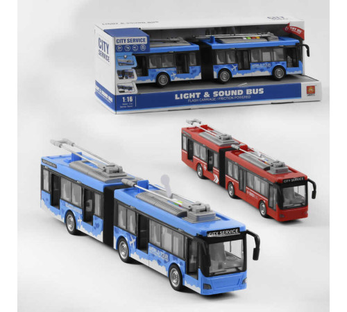 Тролейбус WY 915 A (18) колір Червоний, світло, звук, інерція, в коробці