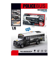 Автобус JS 125 A (36) "Автобус поліції", звук, підсвітка, масштаб 1:16, механічне відкриття дверей, гумові колеса, інерція, в коробці