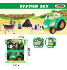 Трактор 500-714 (36) підсвічування, звук, тварини, фермер, аксесуари, в коробці
