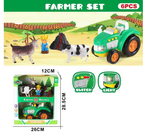 Трактор 500-714 (36) підсвічування, звук, тварини, фермер, аксесуари, в коробці – в наличии! Купите сейчас у KAZKOVA