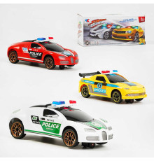 Машинка 111-9 B /3B (120/2) "Поліція", 3 кольори, підсвічування, звуки, колеса вільного ходу, в коробці, ВИДАЄТЬСЯ ТІЛЬКИ МІКС ВИДІВ