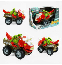 Машина музична SY 200-24 (48/2) "Динозавр", звуки, самостійно їздить, підсвічування, рухає хвостом і щелепою, в коробці