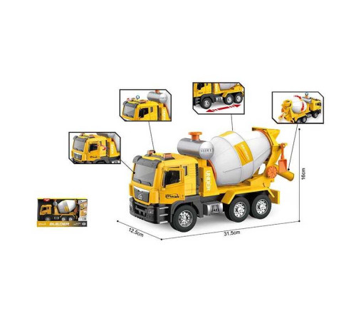 Спецтехніка WY 1111 A (18) на батарейках, підсвітка, звук, інерція, маштаб 1:10, довжина 31.5 см, обертовий барабан, в коробці