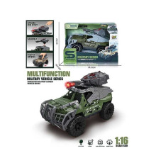 Машина JS 207 (24/2) автоматична вібрація дула, масштаб 1:16, підсвічування, інерція, на батарейках, рухома башта з тріскачкою, в коробці