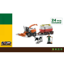 Комбайн 550-38 K (24/2) підсвічування, звуки транспорту, інерція, гумові колеса,фігурка людини й корови, цистерна від’єднується, в коробці