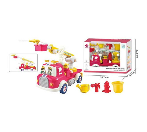 Спецтехніка A 88031 (18) помповий механізм, бризкає водою, інерція, підсвічування, звуки, парогенерація, рухомі елементи, конструктор, на батарейках, в коробці