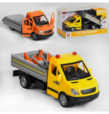 Машина WY 593 AB (24) "Самоскид", 2 кольори, інерція, відкриваються двері, звуки техніки, підсвічування, 4 дорожніх знака, аксесуари, в коробці