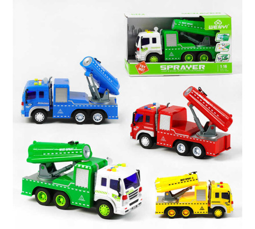 Спецтехніка WY 352 ABCD (24) 4 види, “Дезінфектор”, звук, підсвічування, парогенератор, гумові колеса, інерція, масштаб 1:16, в коробці, МІКС ВИДІВ