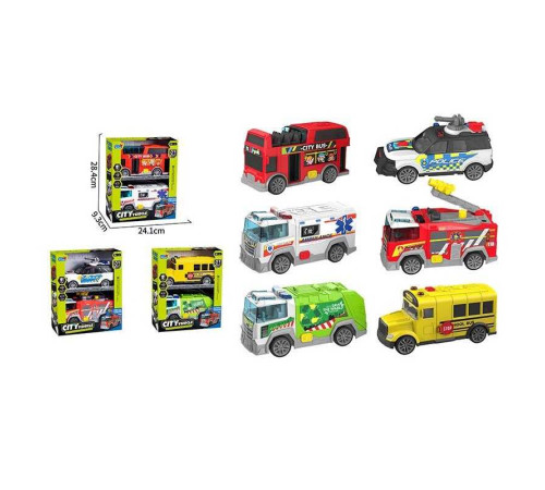 Набір машин HH 3008-2 (36) 3 види, 2 штуки в коробці, інерція, на батарейках, спецтехніка, звук, підсвітка, ВИДАЄТЬСЯ ТІЛЬКИ МІКС ВИДІВ