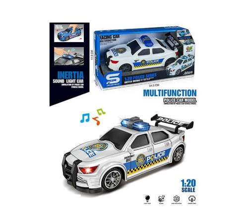 Машина JS 167 C (72/2) "Поліцейська машина", звук, підсвітка, масштаб 1:20, гумові колеса, інерція, в коробці – в наличии! Купите сейчас у KAZKOVA