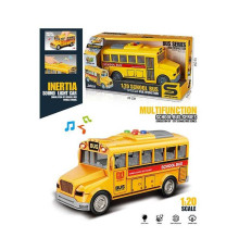 Автобус JS 168 (72/2) "Шкільний автобус", звук, підсвітка, масштаб 1:20, гумові колеса, інерція, в коробці