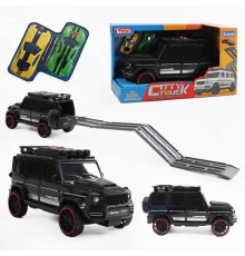 Джип музичний S 977-121 Штрих = 60266 (36/2) ЧОРНИЙ, звук, світло, інерція, машинки в комплекті, в коробці