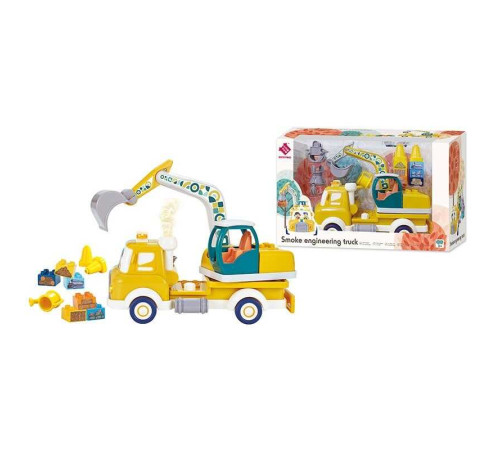 Спецтехніка 88031 (18) інерція, підсвічування, звуки, парогенерація, рухомі елементи, конструктор, на батарейках, в коробці