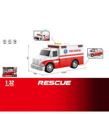 Спецтехніка WY 1109 A (96) "Пожежний автомобіль", звук, підсвічування, масштаб 1:32, інерція, в коробці