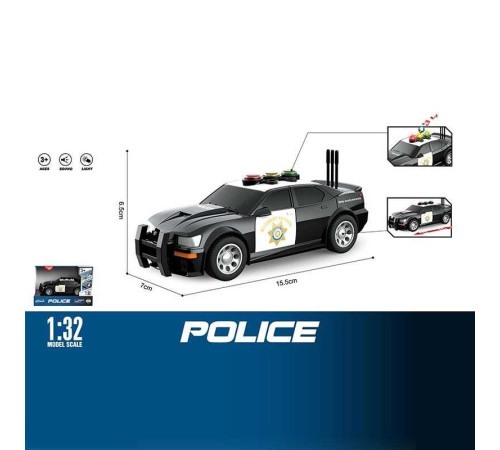 Машинка WY 1150 A (96) "Поліція", звук, підсвічування, масштаб 1:32, інерція, в коробці – в наличии! Купите сейчас у KAZKOVA