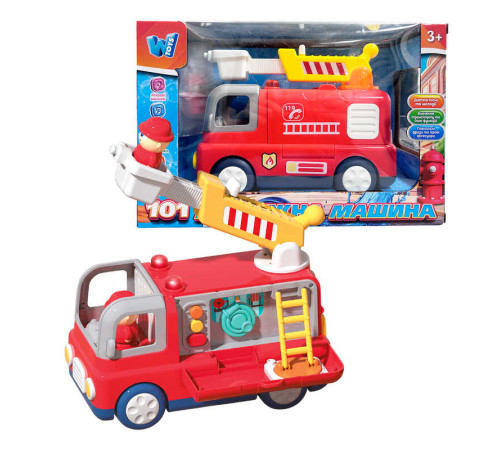 Музична машинка 11516 (24) "WToys", ОЗВУЧУВАННЯ УКРАЇНСЬКОЮ МОВОЮ, "Пожежна машина", пісні, мелодії, фрази, в коробці – в наличии! Купите сейчас у KAZKOVA