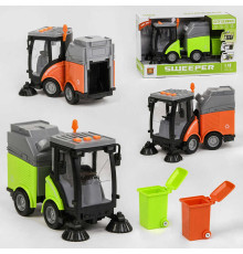 Спецтехніка WY 680 A (24) підсвічування маячків, звуки роботи техніки, інерція, рухливий причіп, сміттєвий бак, в коробці