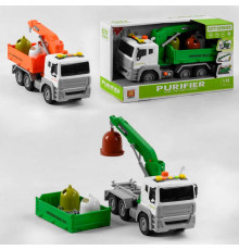 Спецтехніка WY 822 A / WY 822 B (18) "Автокран", 2 кольори, на батарейках, інерція, помповий насос, висувна стріла, світло, звук, в коробці