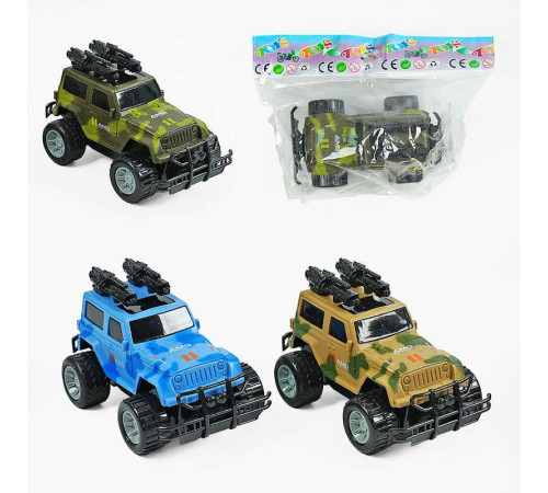Джип 7711 (200/2) 3 кольори, військова машинка, інерція, звук, підсвічування, у пакеті, ВИДАЄТЬСЯ ТІЛЬКИ МІКС ВИДІВ