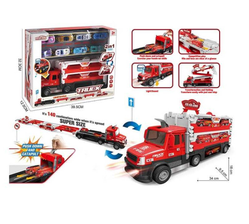 Трейлер 660 S-40 (18/2) звук, підсвічування, 8 металопластикових машин, довжина треку 127 см, в коробці