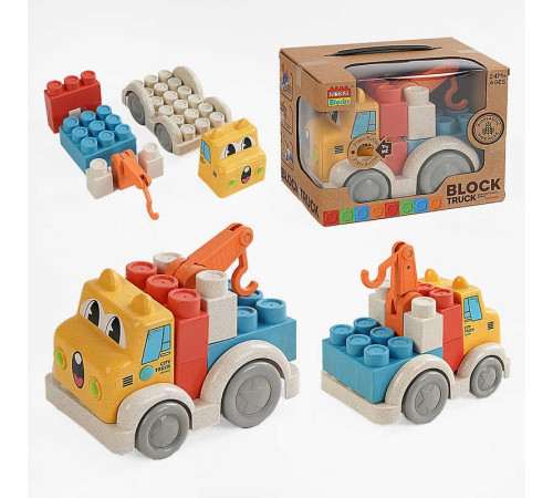 Машина 9910 A (48/2) "Автокран", підсвічування, звуки транспорту, пісенька англійською, конструктор, в коробці