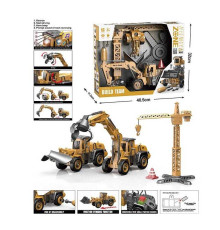 Набір спецтехніки YW 9101 B (18/2) підсвічування, звуки, інерційний механізм, рухливі елементи, інструменти, функціональний кран, в коробці
