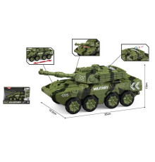 Танк WY 1105 A (24) інерція, рухома башта з тріскачкою, масштаб - 1:16, підсвічування, звукові ефекти, в коробці