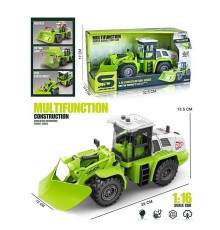 Спецтехніка JS 129 A-2 (36/2) “Грейдер”, звук, підсвічування, інерція, гумові колеса, масштаб 1:16, в коробці