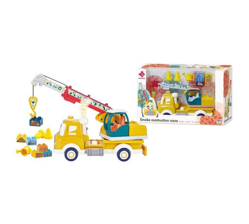 Спецтехніка 88032 (18) інерція, підсвічування, звуки, парогенерація, рухомі елементи, конструктор, на батарейках, в коробці