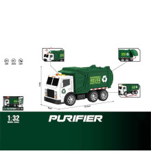 Сміттєвоз WY 1130 A (96) світло, звук, інерція, масштаб 1:32, гумові шини, в коробці