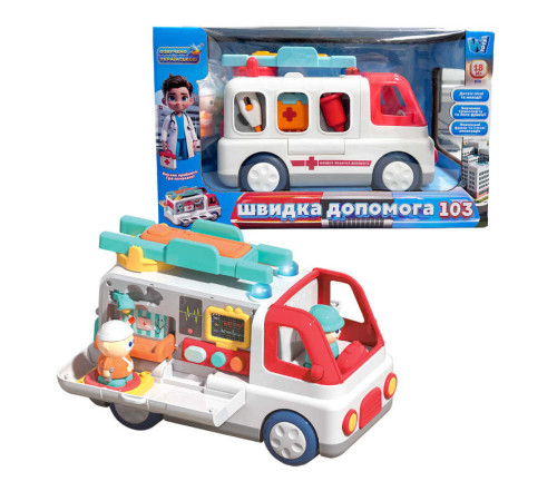 Музична машинка 46349 (24) "WToys", ОЗВУЧУВАННЯ УКРАЇНСЬКОЮ МОВОЮ, "Швидка допомога", пісні, мелодії, фрази, в коробці – в наличии! Купите сейчас у KAZKOVA