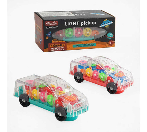 Машинка 035 A25 (120/2) 2 кольори, шестерні, прозорий корпус, колесо вільного ходу, світло, звук,в коробці